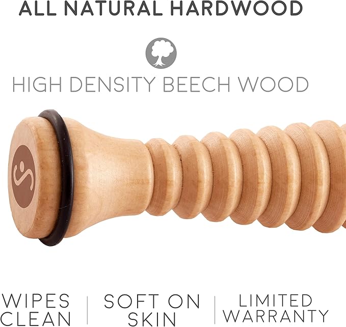 Body Back Wooden Foot Roller, Foot Massager for Plantar Fasciitis, Stress Relief, Relaxation