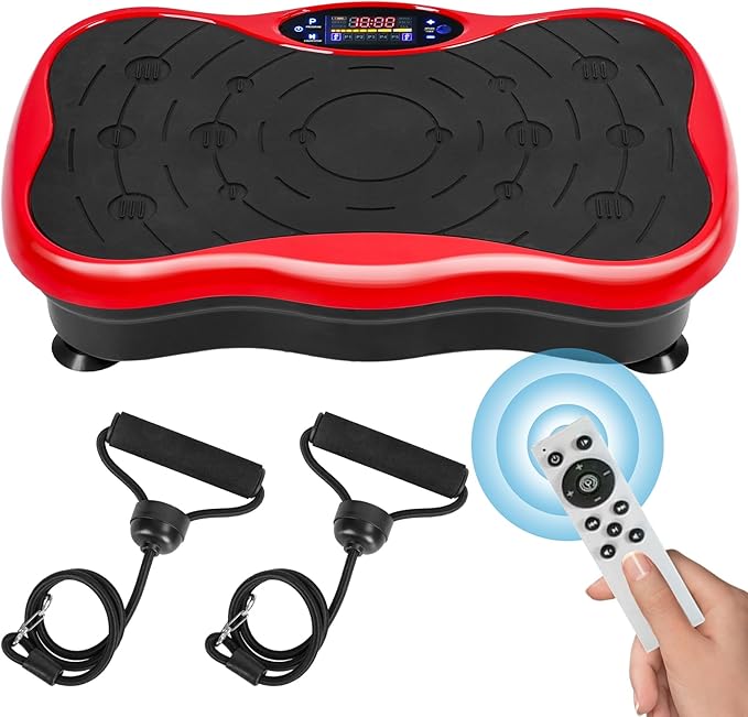 Vibration Plate Exercise Machine Weight Loss, Power Vibration Plates for Lymphatic Drainage, Full Body Workout Vibrating Plate Automatic Mode P1-P4 Fitness Platform, 300 Lbs Capacity