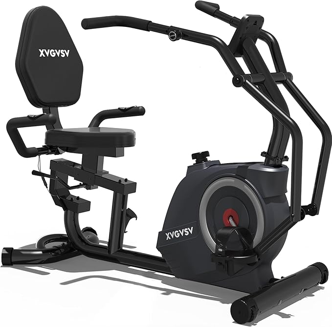 Recumbent Exercise Bike, Recumbent Stationary Bike for Home, Recumbent Bike with 400LB Weight Capacity Whisper-Quiet 16 Levels Magnetic Resistance Heart Rate and Multi-Function LCD Comfortable Seat