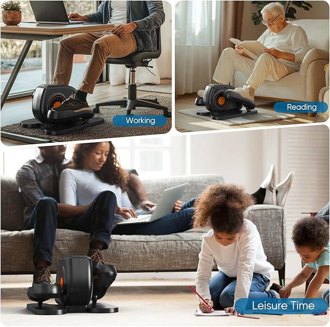 NEWBULIG Under Desk Elliptical Machine, Ellipse Leg Exerciser As Seen On TV with Remote Control, 12 Adjustable Speeds