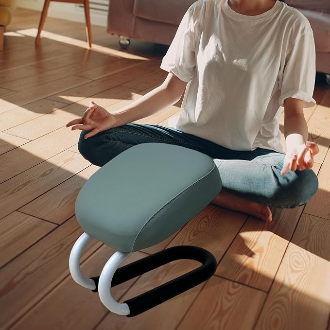 Kneeling Meditation Stool Prayer Bench Comfortable Versatile Ergonomic Meditation Bench Seat for Home Kneeler Adults, Blue