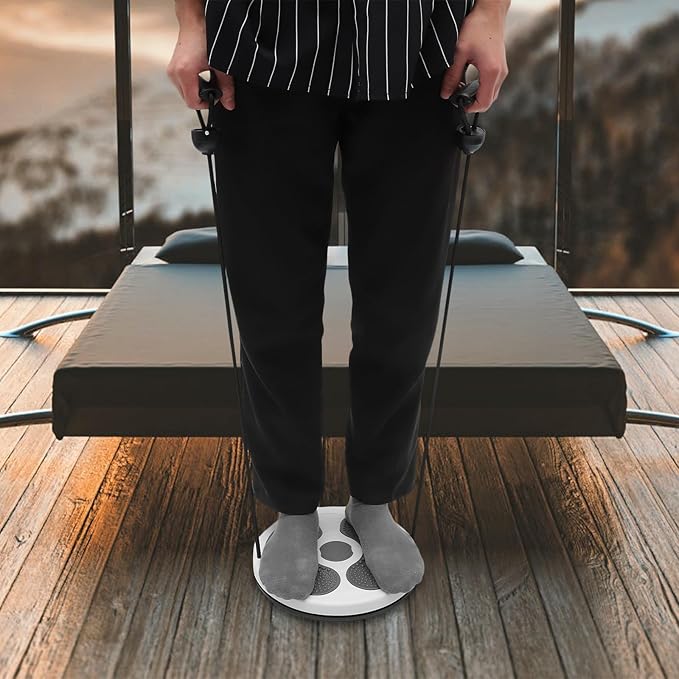 Milisten Waist Twisting Disc with Rope Gray, Body Massage Board Exercise Rotating Slimming Machine for Home Fitness and Abdominal Strength Training