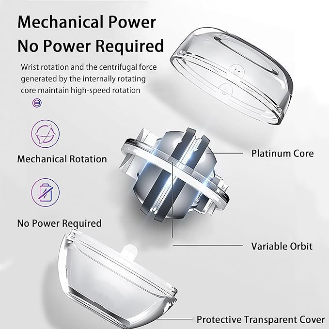 Hand Exerciser Hand Exerciser with Counter Torque Ball Auto-Start Gyroscopic Wrist Exercise Ball Gyroscope Ball Forearm Strengthener Hand Exerciser(Model B has Colored Lights)