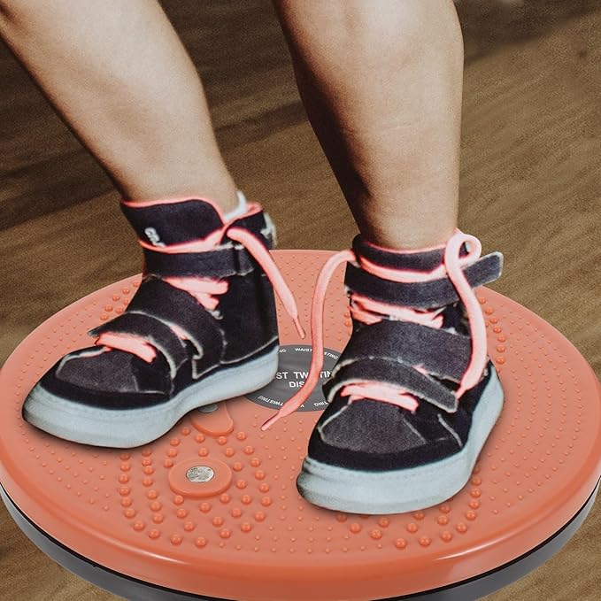 Twisting Board Waist Slimming Machine with Rope 1pcs Orange Body Massage Exercise Rotating Disc for Home Fitness and Core Training