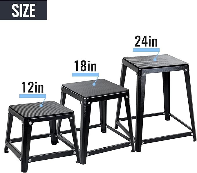 Plyometric Platform Box 12/18/20/24 Inch Fitness Exercise Jump Box Step for Fitting, Plyometric Box Jumping Exercise Training