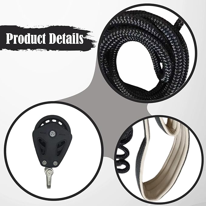Pilates Reformer Pull Ropes,Double Loop Straps Pilates Handles with Wheel Exercise Straps for Home Studio Use Balance