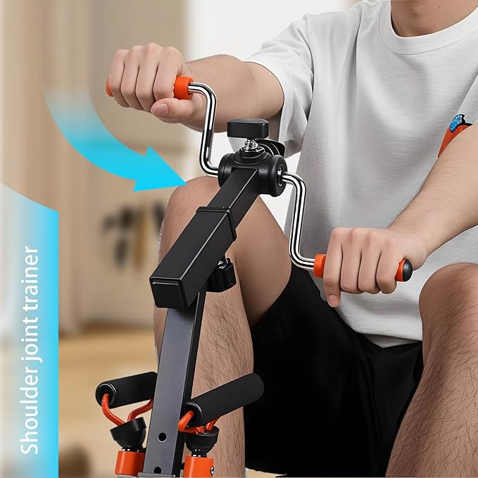 Pedal Exerciser for Elderly, Mini Exercise Bike, Seated Leg Exerciser with 3-Angle + 4-Height Adjustment, Under Desk Bike Exercise Equipment for Home Use