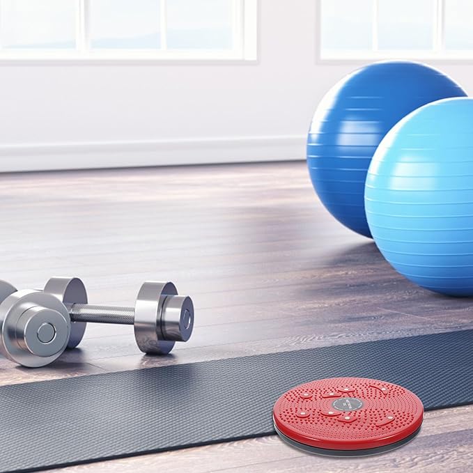 Cabilock Waist Twisting Board Fitness Machine Portable Red Rotating Twist Disc Household Exercise Tool for Core Strengthening and Foot Massage
