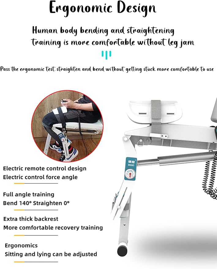Electric Knee Rehabilitation Trainer, Stroke Hemiplegia Rehabilitation Training Equipment, Lower Extremity Bending and Straightening Training Chair, for Leg Function Recovery(Color:Left Leg)
