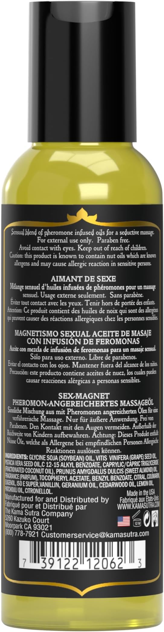 Kama Sutra Sex Magnet Pheromone Massage Oil - 2 Fl Oz