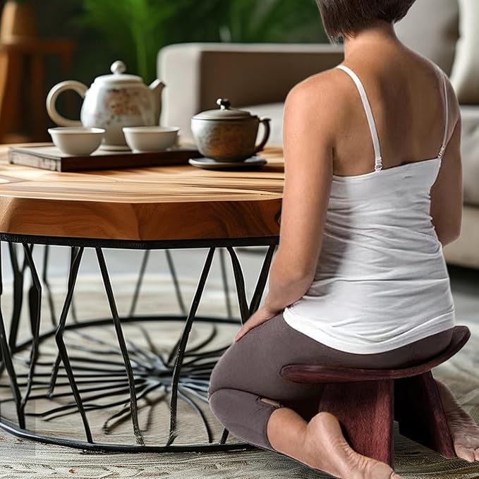 Meditation Bench,Foldable Wooden Chair - Meditation Kneeling Bench | for Yoga Traveling Home Worship Mindfulness Women Men Teens