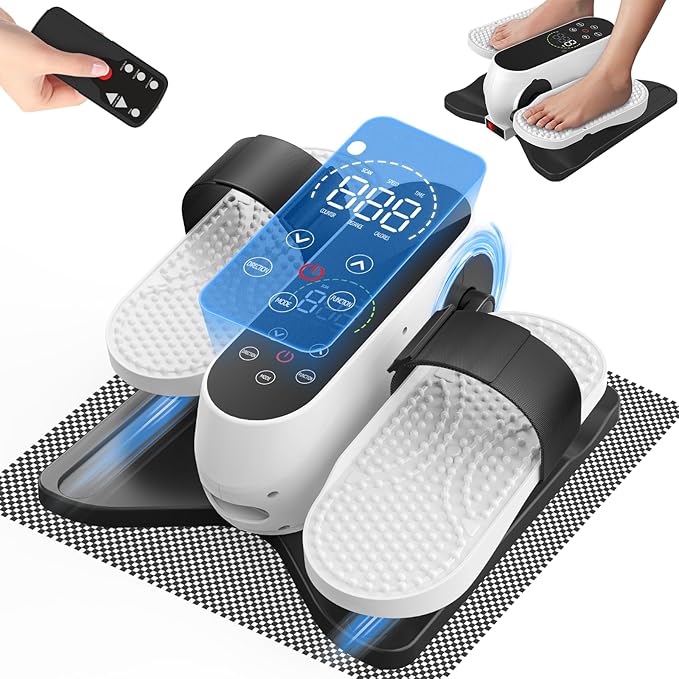 As Seen on TV Under Desk Elliptical Machine, Electric Leg Exerciser with Remote 12 Speeds, Quiet Portable Pedal Exerciser for Seniors at Home Office