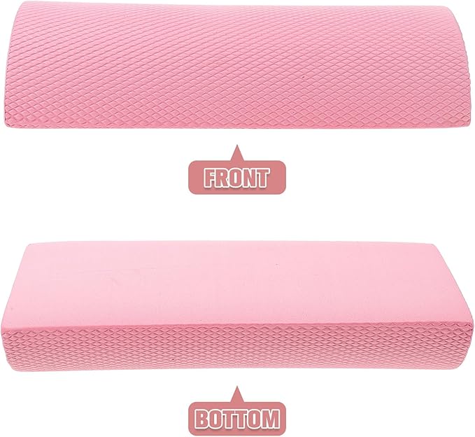 Half Circle Foam Roller for Yoga and Pilates Muscle Massage, 30x6.3cm Cherry Blossom Pink, Core Stability Balance Training Roller for Fitness and Back Relief at Home