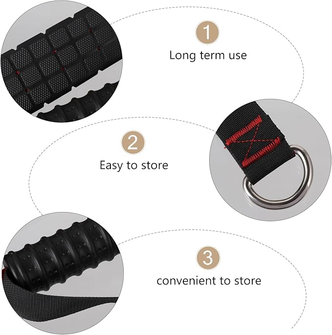 Fitness Handle and Non-slip Exercise Grip for Home Resistance Bands, Pulldown Training Rope Attachment, Strength Training Equipment Accessory for Workout and Gym Use