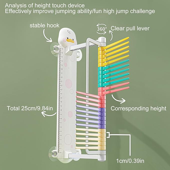 Vertical Jump Tool Kids – Adjustable Test Pole, Training Stick Equipment | Height Measuring Sport Aid, Educational High Jump Tester, Fun Skill Builder with Marker for Playground, School and Gift Uses