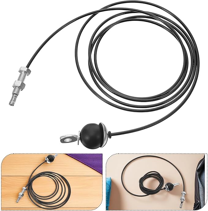 Fitness Steel Wire Rope Cable Pulley System Replacement 5mm Thick 3 Meter Length Limit Ball and Screw Gym Pulley Attachment for Strength Training Equipment
