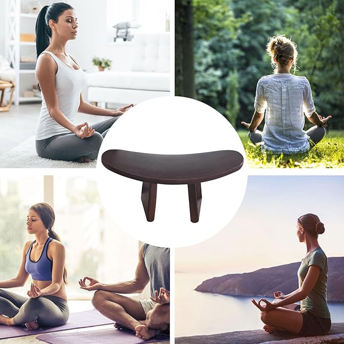 Meditation Bench,Foldable Wooden Chair - Meditation Kneeling Bench | for Yoga Traveling Home Worship Mindfulness Women Men Teens