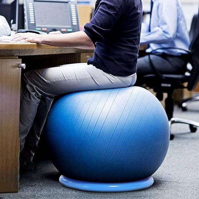 Large Yoga Ball Chair for Sitting at Desk, Lightweight Birthing Ball/Stability Ball/Balance Ball Seat Office Chair, Self-Standing Ergonomic Exercise Ball Chairs(Diameter 75cm(29 4/8 inch))