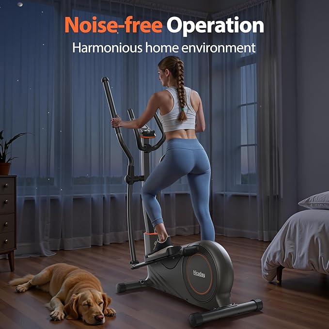 Niceday Elliptical Machine, Elliptical Exercise Machine for Home with Hyper-Quiet Magnetic Driving System, Elliptical Trainer with 15.5IN & 20IN Stride, 16 Resistance Levels, 500LBS Loading Capacity