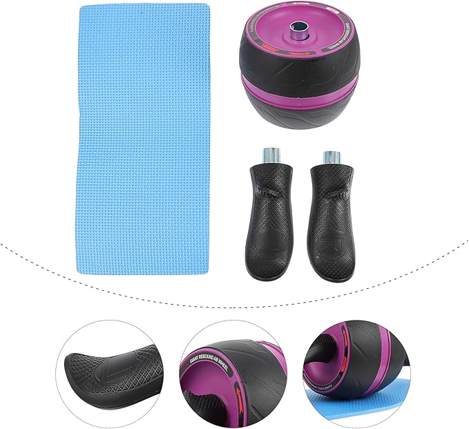 Kisangel Automatic Rebound Ab Roller Wheel Non-skid Core Training Equipment for Home Gym Men Women Fitness Exercise Tool for Balanced Muscle Improvement