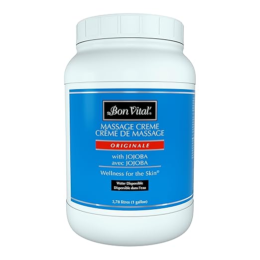 Bon Vital' Original Massage Crème for a Versatile Massage Foundation to Relax Sore Muscles & Repair Dry Skin, Revitalize Skin and Lock in Moisture, Allows for Muscle Manipulation, 1 Gallon Jar