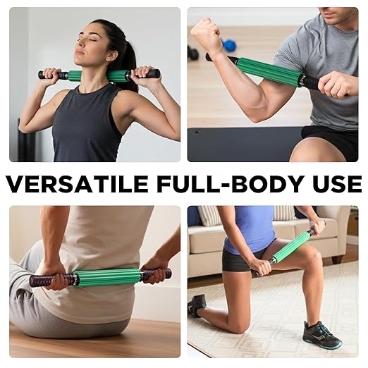 THERABAND Roller Massager +, Muscle Roller Stick for Self-Myofascial Release, Deep Tissue Massage Rolling Pin, Trigger Point Release, Muscle Soreness, Best Gifts for Runners, Athletes, Crossfit