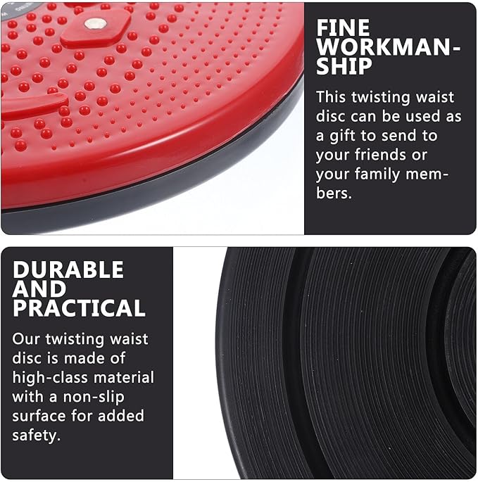 GLEAVI Rotating Waist Twisting Disc Small Red Board with Foot Massage for Home Fitness and Abdominal Exercise