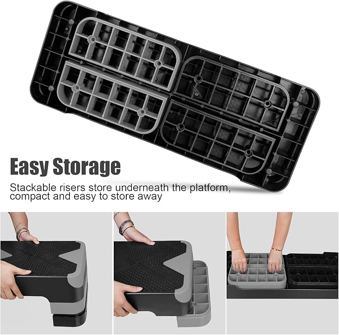 Adjustable Exercise Workout Aerobic Stepper Step Platform Trainer