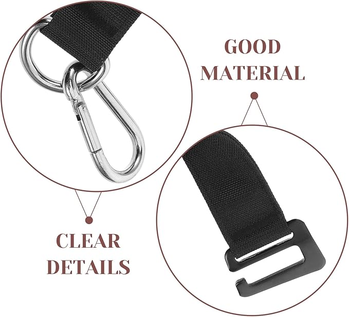 VANZACK Pull-up Hooks and Hanging Straps for Fitness Equipment, Heavy Bag and Hammock Rope Strap Attachment, Sturdy Black Steel Safety Hooks for Gym and Outdoor Strength Training