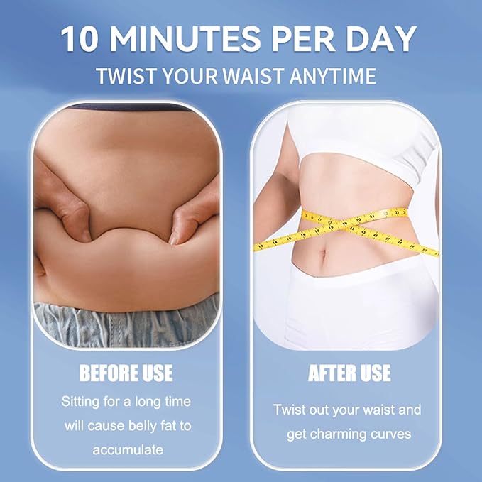 Waist Twisting Machine Shaping Adjustable Waist Sculpture Twister With Handles, ab Twister Board, Exercise Massage Foot Sole For Home Fitness Gym EquipmentBlue,12x53x33cm