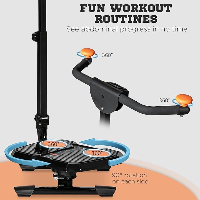 Soozier Foldable Ab Twister Board for Waist Trimming with Screen Showing Time, Calories, Ab Workout Equipment for Women and Men, Core Fitness Training Ab and Butt Workout Equipment