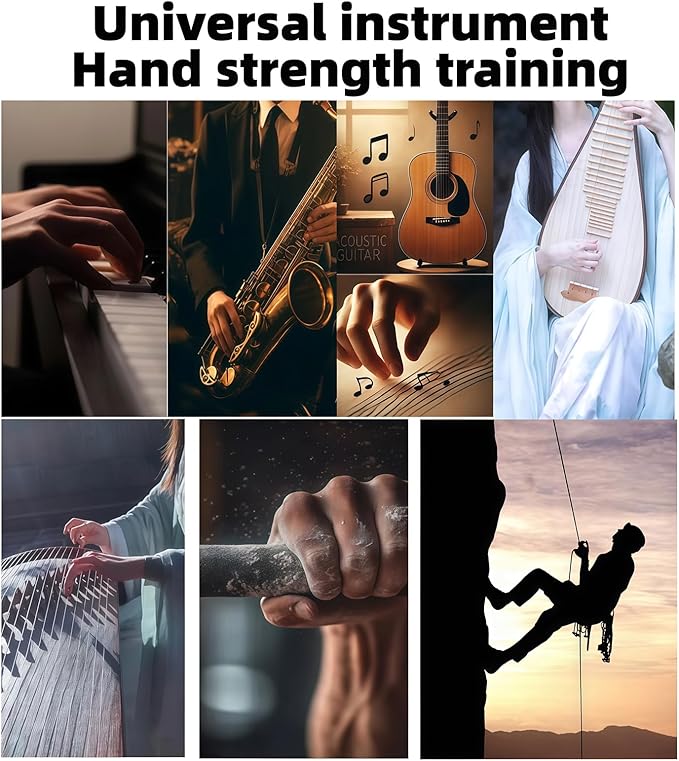 Finger Strengthener, Nalu Hand Grip Trainer Exerciser for Piano, Guitar, Bass, Ukulele Players, Plastic Material, Lightweight and Portable - Improve Finger Flexibility, Strength,1 Pack (Yellow+Gray)
