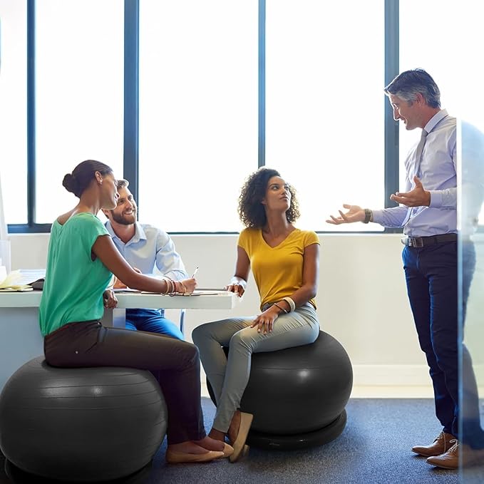 Large Yoga Ball Chair for Sitting at Desk, Lightweight Birthing Ball/Stability Ball/Balance Ball Seat Office Chair, Self-Standing Ergonomic Exercise Ball Chairs(Diameter 75cm(29 4/8 inch))