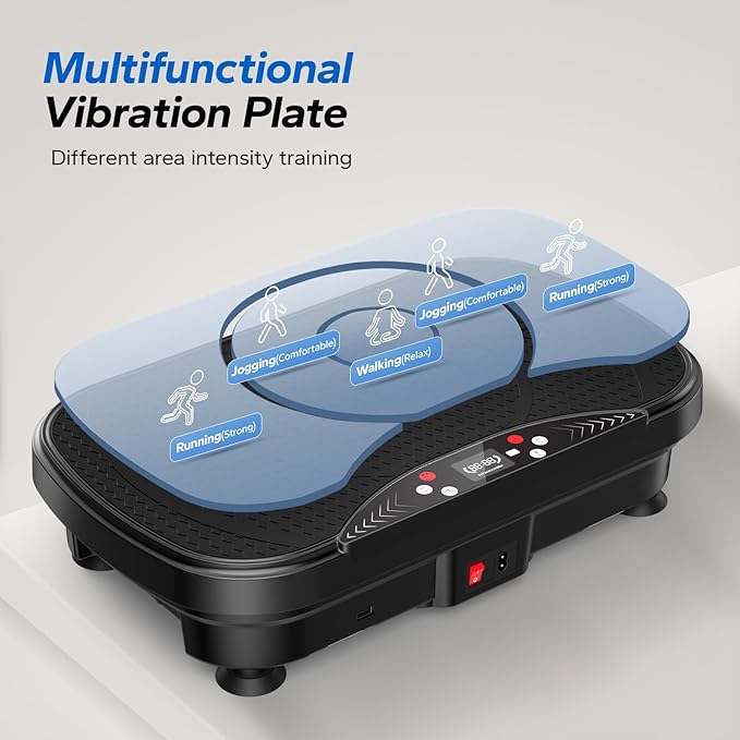 MERACH Vibration Plate Exercise Machine, Vibration Plate for Lymphatic Drainage Weight Loss, Vibrating Plate Exercise Machine with Bluetooth and LED Display, Workout Equipment for Women Men Home