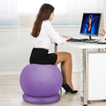 Yoga Ball Chair Office Ball Chair with Base & Pump, Stability Yoga Ball Seat for Back Pain Relief, Home Gym Exercise Ball Chair for Core Strength Training ( Color : Purple , Size : Diameter 55cm ( 21