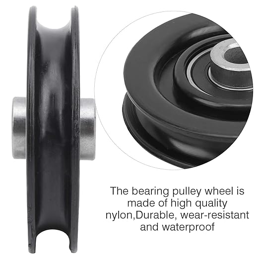 10PCS Fitness Bearing Pulleys – Nylon & Iron Home Gym Attachments for Exercise Strength Training Equipment (90mm)