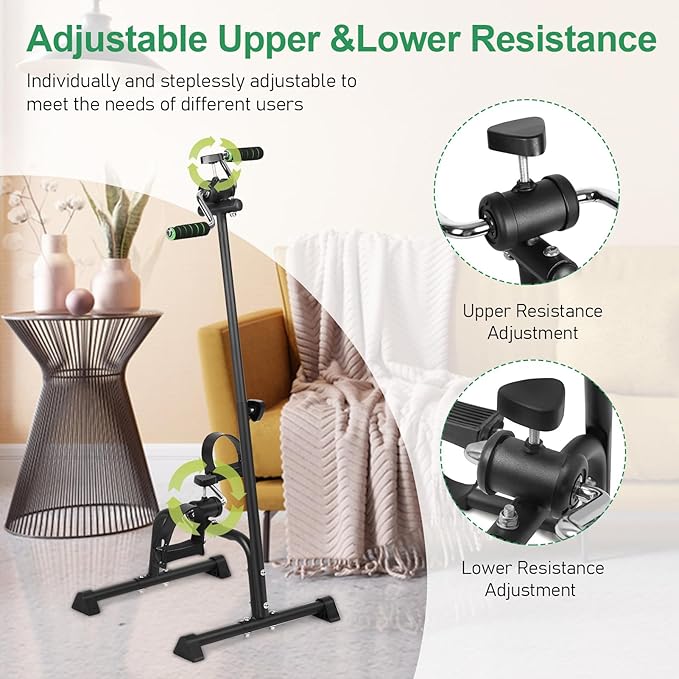 Elderly Exercise Bike, Pedal Exerciser Bike, Hand Arm Leg Knee Peddler, Adjustable Fitness Equipment for Seniors, Elderly Home Pedal Exercise Bike for Total Body