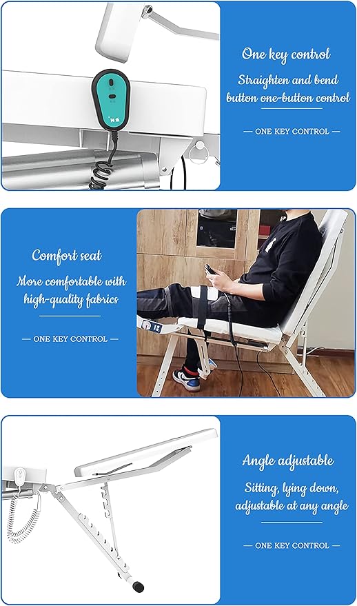 Electric Knee Rehabilitation Trainer, Stroke Hemiplegia Rehabilitation Training Equipment, Lower Extremity Bending and Straightening Training Chair, for Leg Function Recovery(Color:Left Leg)