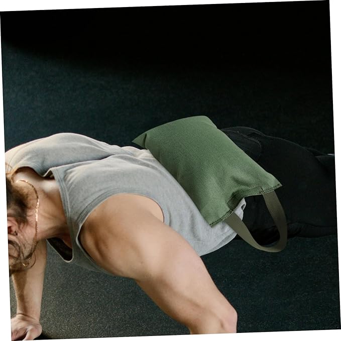 Garneck 2kg Sandbag Handle Fillable Weighted Exercise Bag for Yoga and Fitness Canvas Design for Versatile Training and Workouts Weight Management