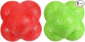 2 Pack Bounce Reaction Ball - Coordination Training Ball, Wear-Resistant, Apply to Tennis/Softball/Badminton Training (57 x 57mm, Red Green)