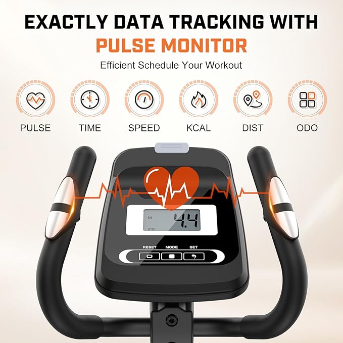 ANCHEER Elliptical Exercise Machine, Elliptical Trainer for Home Gym, Exercise Equipment 500Lbs Max Weight, Ultra-Silent Elliptical Machine, with Smooth 14 Resistance Levels Pulse Rate Grips