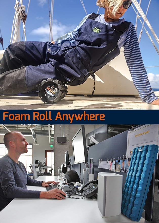 Brazyn Morph Foam Roller: Collapsible Travel Foam Roller for Back Pain Relief, Workout Muscle Recovery, Back Massager, Deep Tissue Leg Massage, Back Cracker (Midnight, Alpha Series (Deep Tissue))