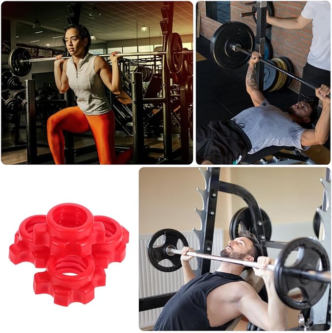 Yardwe Dumbbell Nut Accessories 4 Pcs Set for 1 Inch Barbell Screw Clamp Fitness Equipment Attachments Secure Weight Locking Nuts for Home Strength Training