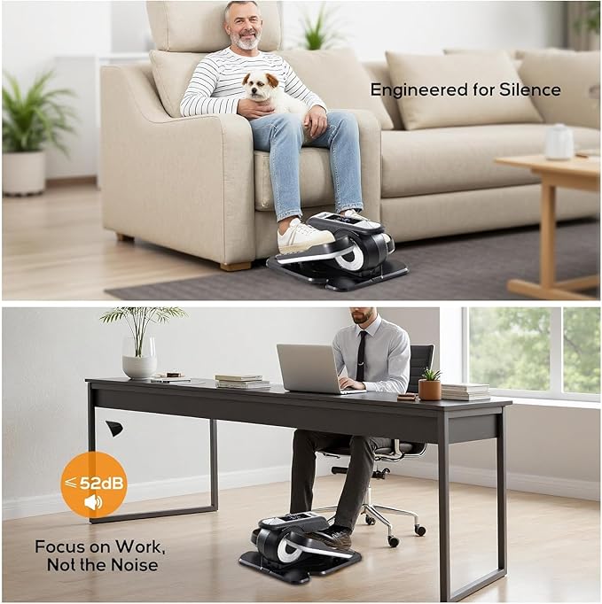 NEWBULIG Under Desk Elliptical Machine, Ellipse Leg Exerciser As Seen On TV with Remote Control, 12 Adjustable Speeds