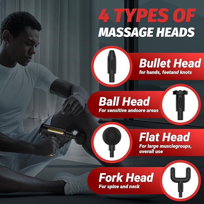 Massage Gun, Small Travel Tool, Massage Gun Deep Tissue,Percussion Handheld Portable Muscle Massager Tool for Full Body Pain Relief, Ideal Gifts for Men, Women(Black)