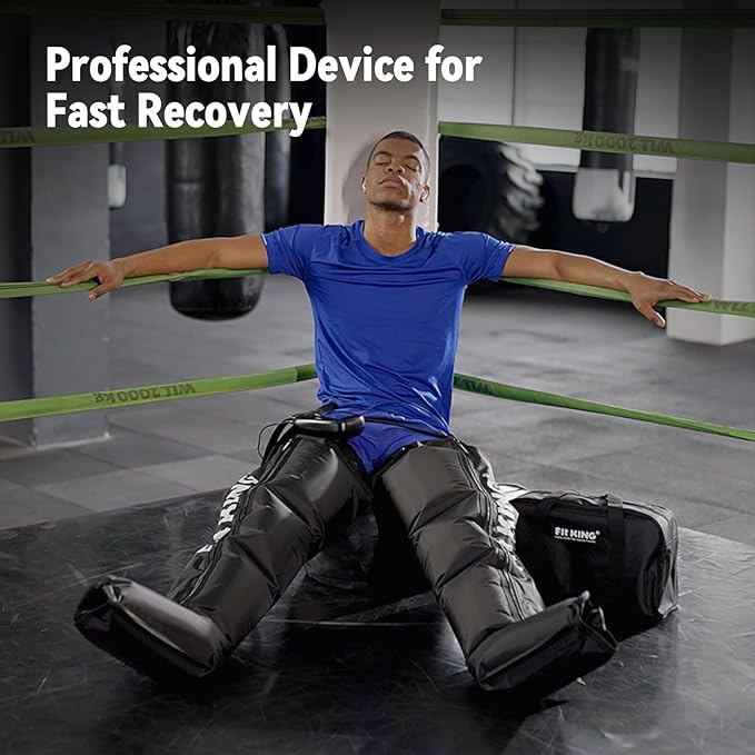 FIT KING Air Compression Recovery System,Dynamic Pressure for Circulation Improvement and Fast Recovery,Sequential Massage Boots for Athletes (Large)