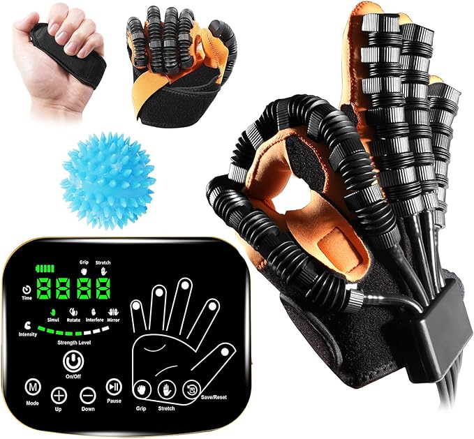 6th Generation Upgrade Rehabilitation Robot Gloves for Stroke Recovery – Hand Weakness & Hemiplegia Home Physical Therapy Device with Mirror Training & Multi-Mode (Right Hand, M)