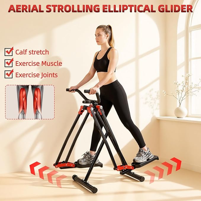 Ellipse Leg Exerciser | Elliptical Glider Machine | Foldable Machine | Side Sway Action 360 Motion Full-Body Fitness Equipment | Cardio Trainer Glider for Home Exercise