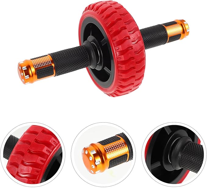 FRCOLOR Ab Roller Wheel for Core Workouts Abdominal Exercise Trainer Portable Fitness Equipment with Non-slip Handles for Home Gym Strength Training and Muscle Toning