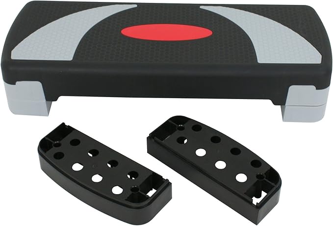 HomGarden 31'' Adjustable Workout Aerobic Stepper in Fitness & Exercise Step Platform 4" - 6" - 8" Platform Trainer Stepper w/Risers for Home Gym